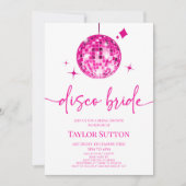 Pink Disco Ball Disco Bride Vrijgezellenfeest Kaart (Voorkant)