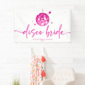 Pink Disco Ball Disco Bride Vrijgezellenfeest Spandoek (Insitu)