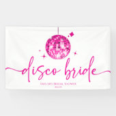 Pink Disco Ball Disco Bride Vrijgezellenfeest Spandoek (Horizontaal)