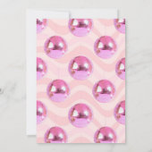 Pink Disco Ball | pink bow Birthday  Kaart (Achterkant)