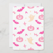 Pink Disco Ball Skeleton Halloween Party voor meis Kaart (Achterkant)