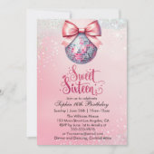 Pink Disco Ball Sweet Sixteen Kaart (Voorkant)
