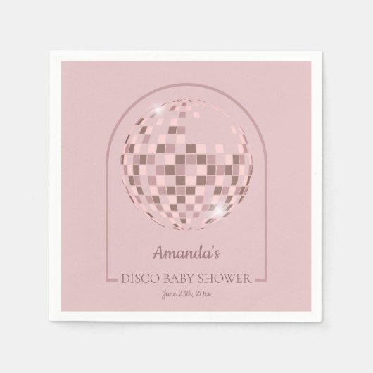 Pink Disco Boogie Baby shower Servet (Voorkant)