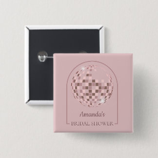 Pink Disco Boogie Vrijgezellenfeest Vierkante Button 5,1 Cm