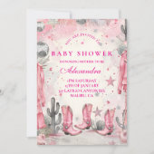 Pink Disco Cowgirl Baby Shower Kaart (Voorkant)
