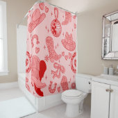 pink disco cowgirl boots country rodeo western douchegordijn (In situ)