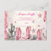 Pink Disco Cowgirl Diapper Raffle Informatiekaartje (Voorkant)