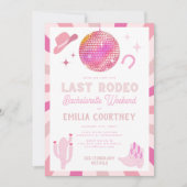 Pink Disco Cowgirl Laatste Rodeo Bachelorette Week Kaart (Voorkant)