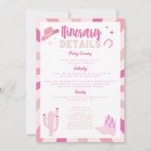 Pink Disco Cowgirl Laatste Rodeo Bachelorette Week Kaart (Achterkant)