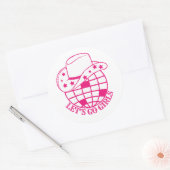 Pink Disco Cowgirl Let's Go Meisjes Ronde Sticker (Envelop)