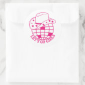 Pink Disco Cowgirl Let's Go Meisjes Ronde Sticker (Tas)