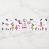 Pink Disco Cowgirl Party Waterfles Etiket (Enkel label)