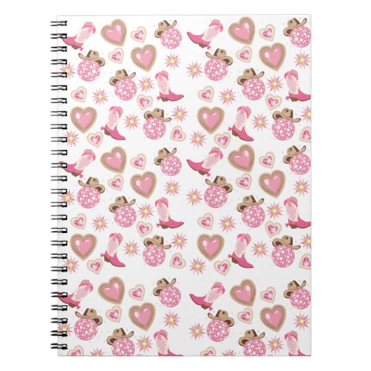Pink Disco Cowgirl Spiral Notebook Notitieboek (Voorkant)