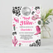 Pink Disco Cowgirl Uitnodiging voor verjaardag (Staand voorkant)