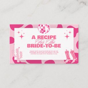 Pink Disco Cowgirl Vrijgezellenfeest Deel een Rece Informatiekaartje