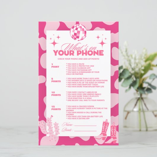 Pink Disco Cowgirl Wat is er op je telefoon spel (Staand voorkant)