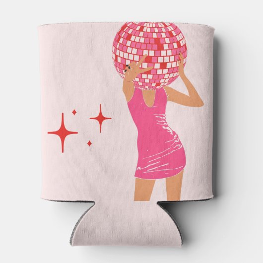 Pink Disco Girl Blikjeskoeler (Achterkant)