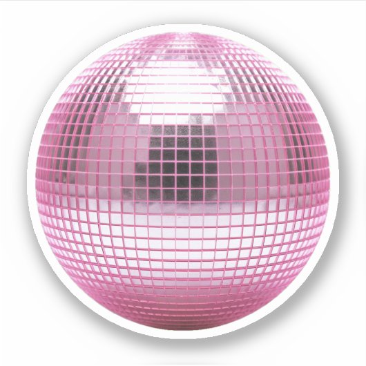 pink disco mirror sticker (Voorkant)