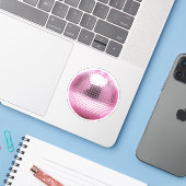pink disco mirror sticker (Laptop met iPhone)