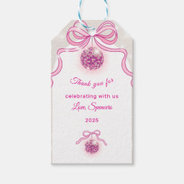 Pink Disco Sparkle Girls’ kerstfeest Cadeaulabel