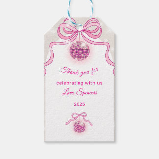 Pink Disco Sparkle Girls’ kerstfeest Cadeaulabel