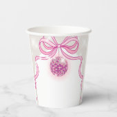 Pink Disco Sparkle Girls’ kerstfeest Papieren Bekers (Achterkant)