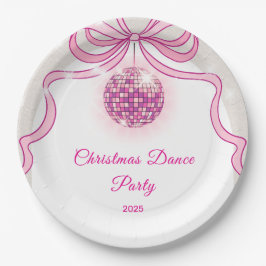 Pink Disco Sparkle Girls’ kerstfeest Papieren Bordje