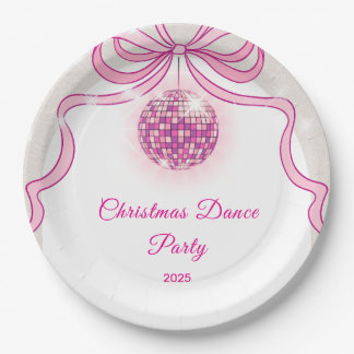 Pink Disco Sparkle Girls’ kerstfeest Papieren Bordje