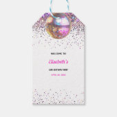 Pink Disco Trendy In My Double Digits Era Birthday Cadeaulabel (Voorkant)