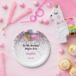 Pink Disco Trendy In My Double Digits Era Birthday Papieren Bordje
