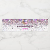 Pink Disco Trendy In My Double Digits Era Birthday Waterfles Etiket (Enkel label)