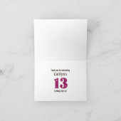 Pink Disco verjaardagsfeestje dank je Bedankkaart (Binnen)