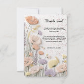 Pink Distressed Pressed Wildflower Baby shower Bedankkaart (Voorkant)