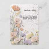 Pink Distressed Pressed Wildflower Baby shower Informatiekaartje (Voorkant)