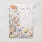 Pink Distressed Pressed Wildflower Baby shower Informatiekaartje (Voorkant)