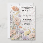 Pink Distressed Pressed Wildflower Baby shower Kaart (Voorkant)