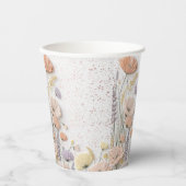 Pink Distressed Pressed Wildflower Baby shower Papieren Bekers (Voorkant)