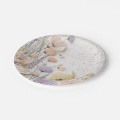 Pink Distressed Pressed Wildflower Baby shower Papieren Bordje (Gekanteld)