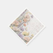 Pink Distressed Pressed Wildflower Baby shower Servet (Hoek)