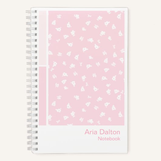 Pink Ditsy Floral Vertical Palette Notebook Notitieboek (Voorkant)