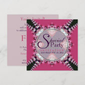 Pink Diva Princess Uitnodiging voor speciale feest (Voorkant / Achterkant)