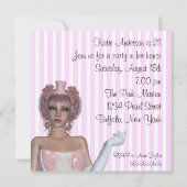 Pink Diva Vrouwen 21ste Verjaardagsfeest Kaart (Achterkant)