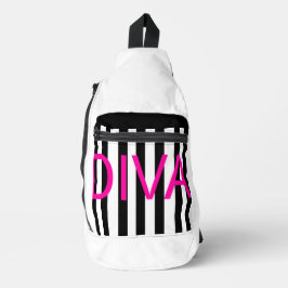 Pink Diva zwart/wit Sling Bag