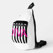 Pink Diva zwart/wit Sling Bag (Rechterhoek)