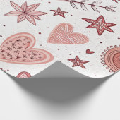 Pink Doddle Hearts Arrows Valentijn Cadeaupapier (Hoek)