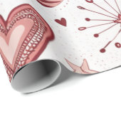 Pink Doddle Hearts Arrows Valentijn Cadeaupapier (Rol Hoek)