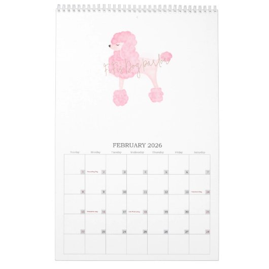 Pink Dog Custom Business Kalender (Feb 2026)