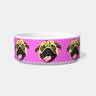 Pink Dog Face Dog Bowl Voerbakje