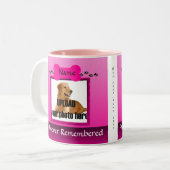 Pink Dog Memorial Keepslag Tweekleurige Koffiemok (Voorkant links)