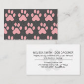 Pink Dog Paw Pattern Visitekaartje (Voorkant / Achterkant)